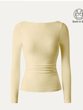 OGL Top Size S NEW Butter Yellow Open-Back Bandless Brami Top Light Warm
